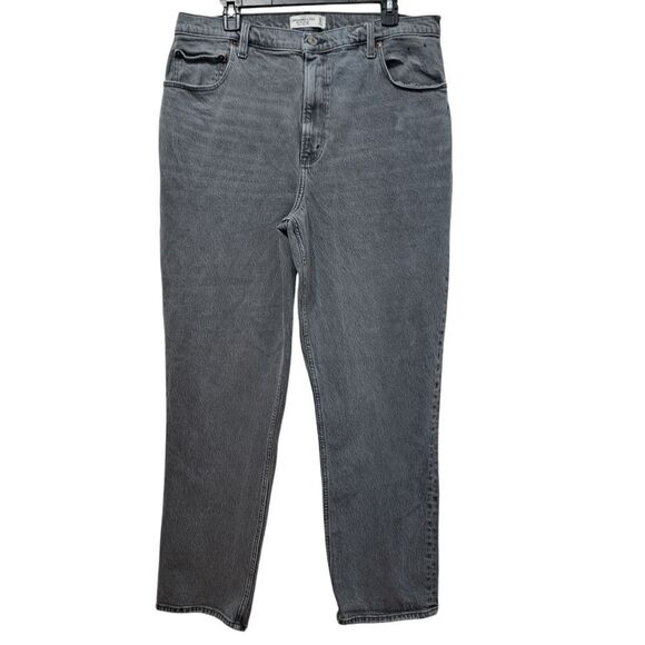 Abercrombie And Fitch Curve Lovr The 90's Straight Ultra High Rise Jeans  Siz 33 - Picture 1 of 14